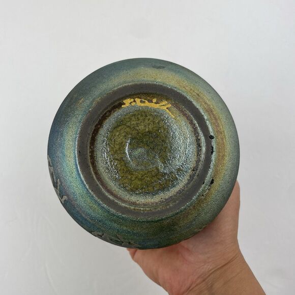 Raku Studio Pottery Vase Pot Southwest Dream Running Horses Signed Jeremy Diller - Picture 6 of 7